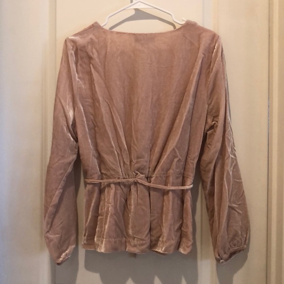 JCrew Faux-wrap Top in Drapey Velvet - NWT - Picture 3 of 3